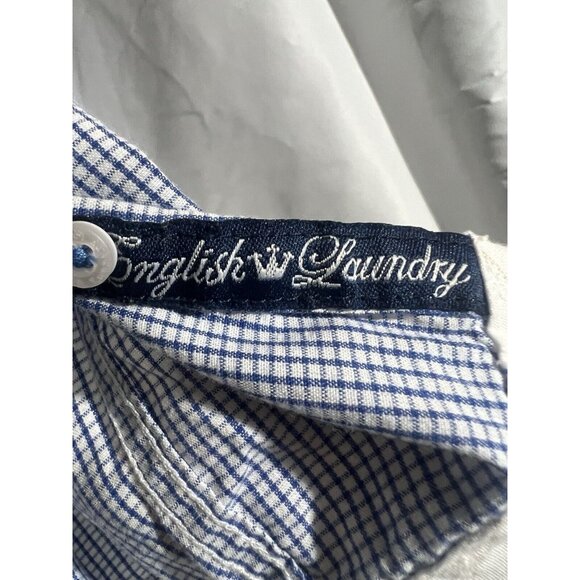 English Laundry Men's Blue Print Shirt L Button Up Christopher Wicks M26 - Picture 7 of 14